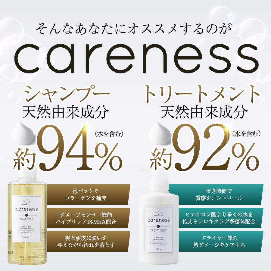 【定期★初回限定22％OFF】ケアネスシャンプー500ml トリートメント400g シトラスの香り