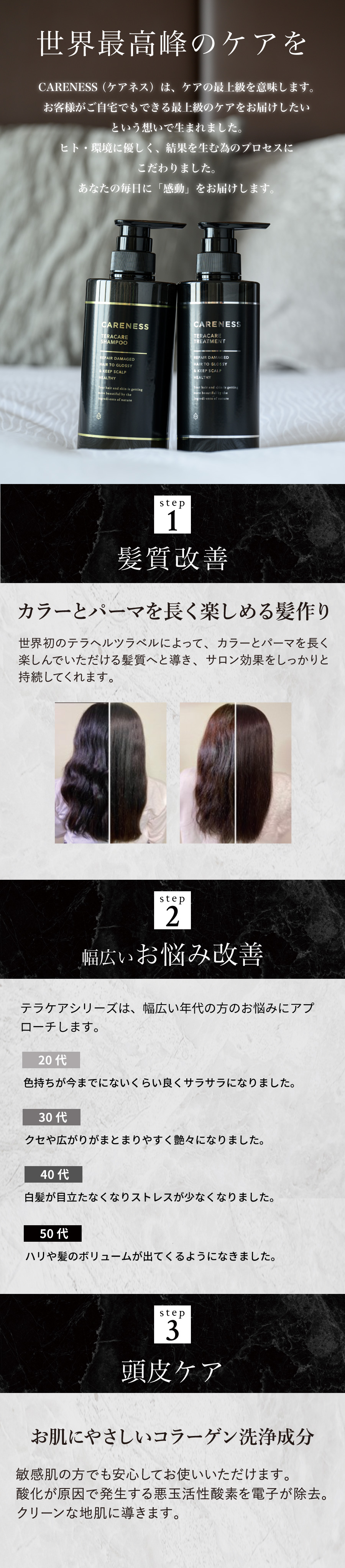 CARENESS ケアネス テラケアシャンプー1000ml×2 詰め替え 公式 テラケア シャンプー 詰め替え用 1000mL | ケアネス公式