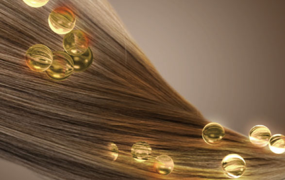 ヘマチンが髪に浸透する様子